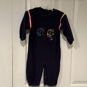 Carter's Navy Footie with Red and White Stripes